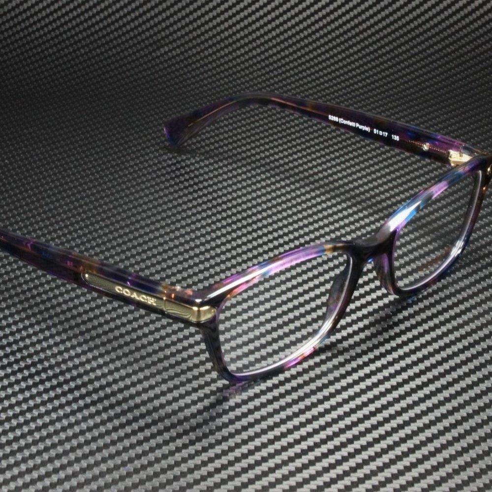 COACH Purple Confetti 51mm Eyeglasses - Picture 2 of 3